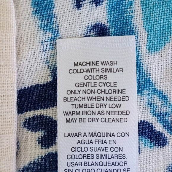 Chicos Linen Kimono Jacket Blue White Geometric Print Open Front - Picture 4 of 8